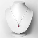 1.61 Carat Genuine Ruby and White Diamond 14K White Gold Pendant-2