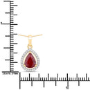 1.61 Carat Genuine Ruby and White Diamond 14K Yellow Gold Pendant-3