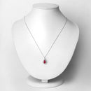 1.29 Carat Genuine Ruby and White Diamond 14K White Gold Pendant-2