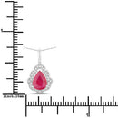 1.29 Carat Genuine Ruby and White Diamond 14K White Gold Pendant-3