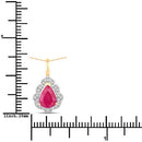 1.29 Carat Genuine Ruby and White Diamond 14K Yellow Gold Pendant-3