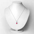 1.98 Carat Genuine Ruby and White Diamond 14K White Gold Pendant-2