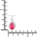 1.98 Carat Genuine Ruby and White Diamond 14K White Gold Pendant-3