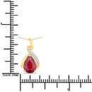 1.98 Carat Genuine Ruby and White Diamond 14K Yellow Gold Pendant-3