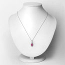 1.60 Carat Genuine Ruby and White Diamond 14K White Gold Pendant-2