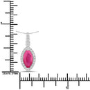 1.60 Carat Genuine Ruby and White Diamond 14K White Gold Pendant-3