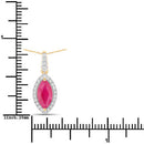 1.60 Carat Genuine Ruby and White Diamond 14K Yellow Gold Pendant-3