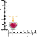 2.08 Carat Genuine Ruby and White Diamond 14K Yellow Gold Pendant-3