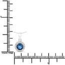 0.72 Carat Genuine Blue Sapphire and White Diamond 14K White Gold Pendant-3