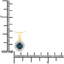 0.72 Carat Genuine Blue Sapphire and White Diamond 14K Yellow Gold Pendant-3