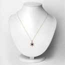 0.94 Carat Genuine Blue Sapphire and White Diamond 14K Yellow Gold Pendant-2