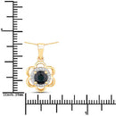 0.94 Carat Genuine Blue Sapphire and White Diamond 14K Yellow Gold Pendant-3