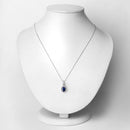 1.79 Carat Genuine Blue Sapphire and White Diamond 14K White Gold Pendant-2