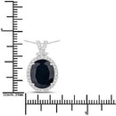 6.58 Carat Genuine Blue Sapphire and White Diamond 14K White Gold Pendant-3