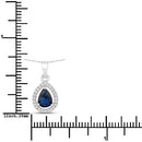 0.91 Carat Genuine Blue Sapphire and White Diamond 14K White Gold Pendant-3