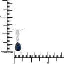 0.85 Carat Genuine Blue Sapphire and White Diamond 14K White Gold Pendant-3