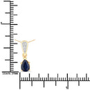 0.85 Carat Genuine Blue Sapphire and White Diamond 14K Yellow Gold Pendant-3