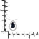 1.15 Carat Genuine Blue Sapphire and White Diamond 14K White Gold Pendant-3