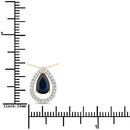 1.15 Carat Genuine Blue Sapphire and White Diamond 14K Yellow Gold Pendant-3