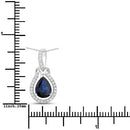 1.48 Carat Genuine Blue Sapphire and White Diamond 14K White Gold Pendant-3