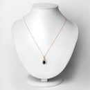 1.48 Carat Genuine Blue Sapphire and White Diamond 14K Yellow Gold Pendant-2