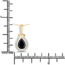 1.48 Carat Genuine Blue Sapphire and White Diamond 14K Yellow Gold Pendant-3