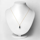 1.42 Carat Genuine Blue Sapphire and White Diamond 14K Yellow Gold Pendant-2
