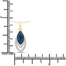 1.42 Carat Genuine Blue Sapphire and White Diamond 14K Yellow Gold Pendant-3