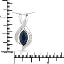 2.27 Carat Genuine Blue Sapphire and White Diamond 14K White Gold Pendant-3