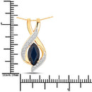 2.27 Carat Genuine Blue Sapphire and White Diamond 14K Yellow Gold Pendant-3