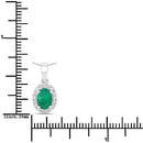 0.89 Carat Genuine Zambian Emerald and Lab Grown Diamond .925 Sterling Silver Pendant-3