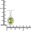 1.90 Carat Genuine Peridot and Lab Grown Diamond .925 Sterling Silver Pendant-3