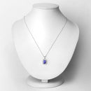 3.01 Carat Genuine Tanzanite and White Diamond 14K White Gold Pendant-2