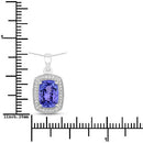 3.01 Carat Genuine Tanzanite and White Diamond 14K White Gold Pendant-3