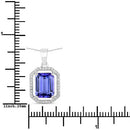 2.58 Carat Genuine Tanzanite and White Diamond 14K White Gold Pendant-3