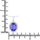 2.85 Carat Genuine Tanzanite and White Diamond 14K White Gold Pendant-3
