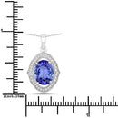 3.02 Carat Genuine Tanzanite and White Diamond 14K White Gold Pendant-3