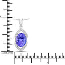 3.34 Carat Genuine Tanzanite and White Diamond 14K White Gold Pendant-3