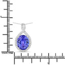 4.64 Carat Genuine Tanzanite and White Diamond 14K White Gold Pendant-3