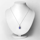 2.46 Carat Genuine Tanzanite and White Diamond 14K White Gold Pendant-2