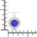 4.17 Carat Genuine Tanzanite and White Diamond 14K White Gold Pendant-3