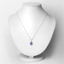 3.11 Carat Genuine Tanzanite and White Diamond 14K White Gold Pendant-2