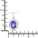 3.11 Carat Genuine Tanzanite and White Diamond 14K White Gold Pendant-3
