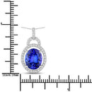 4.06 Carat Genuine Tanzanite and White Diamond 14K White Gold Pendant-3