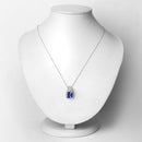4.30 Carat Genuine Tanzanite and White Diamond 14K White Gold Pendant-2