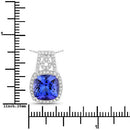 4.30 Carat Genuine Tanzanite and White Diamond 14K White Gold Pendant-3