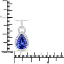3.49 Carat Genuine Tanzanite and White Diamond 14K White Gold Pendant-3