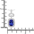 2.62 Carat Genuine Tanzanite and White Diamond 14K White Gold Pendant-3