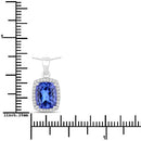 2.70 Carat Genuine Tanzanite and White Diamond 14K White Gold Pendant-3