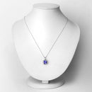2.97 Carat Genuine Tanzanite and White Diamond 14K White Gold Pendant-2